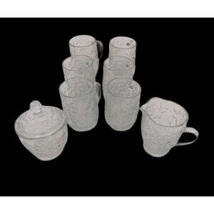 Vintage Princess House Fantasia 8 Pc Set 6 Mugs Sugar Bowl & Creamer France